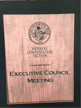 Workers' Compensation Section Executive Council Meeting Plaque